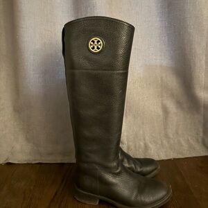 Tory Burch Sleek Black Leather Boots